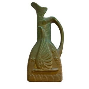 Niloak American Pottery Pitcher 1940s Eagle Stars Celadon Green Art Deco Vase‎